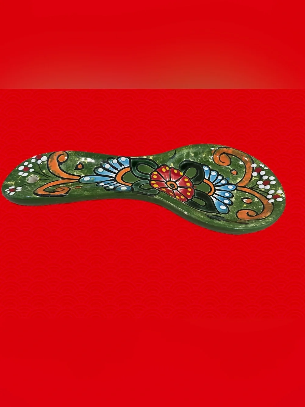 Hand -Painted from Mexico-Porcelain utensil tray